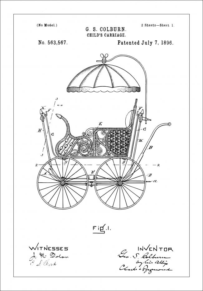 Bildverkstad Patent drawing - Pram I Poster