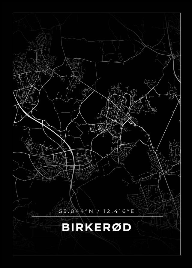 Bildverkstad Map - Birkerød - Black Poster