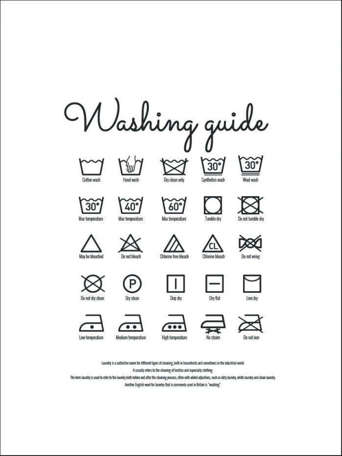 Bildverkstad Washing guide - White Poster