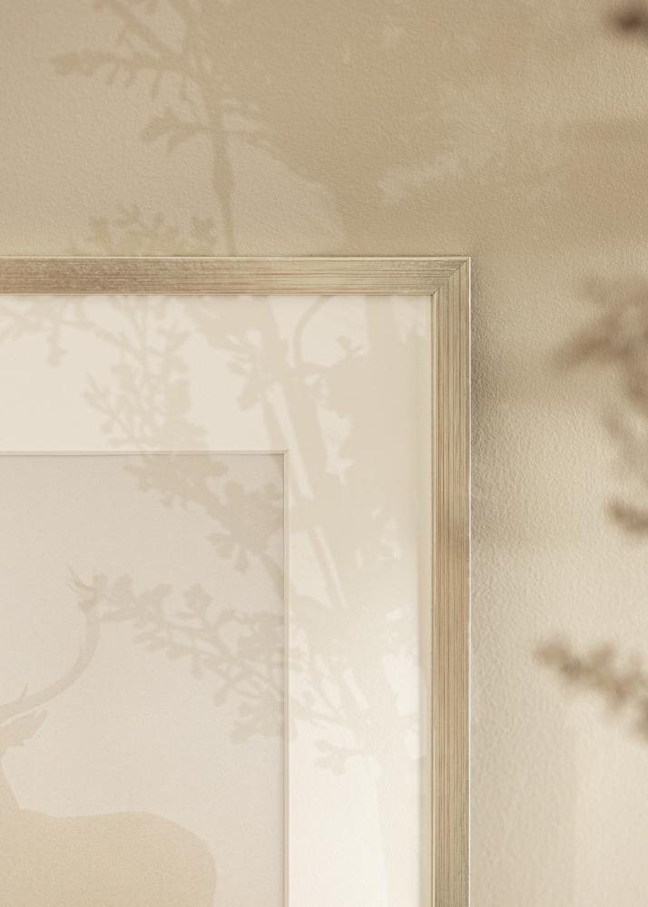 Ram med passepartou Frame Edsbyn Silver 40x45 cm - Mounts White 11x13 inches