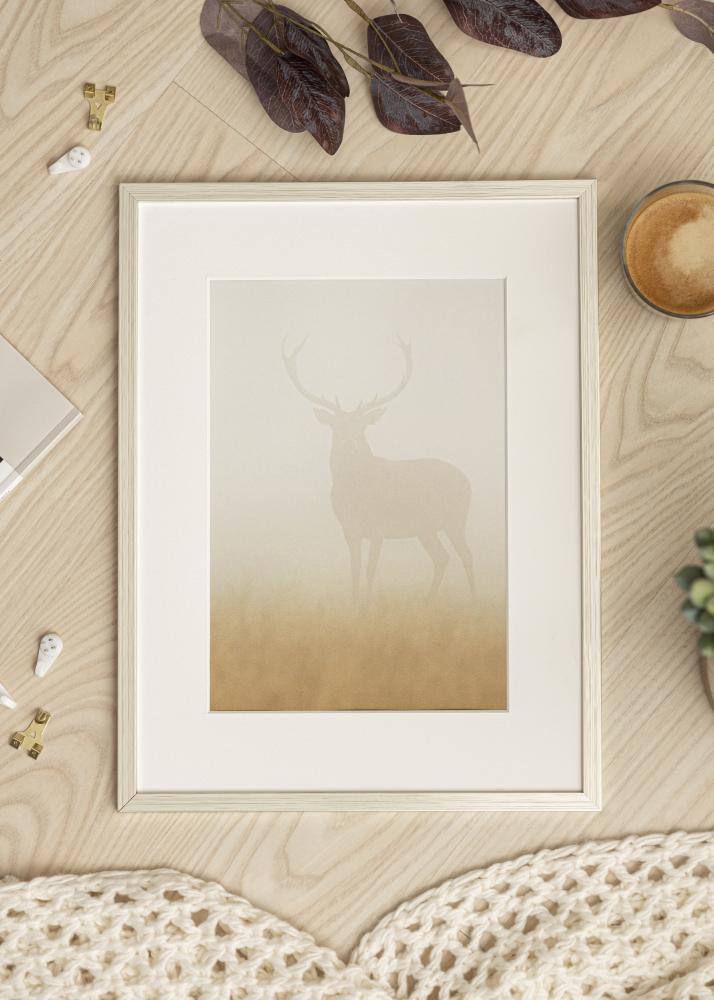 Ram med passepartou Frame Edsbyn Silver 40x45 cm - Mounts White 11x13 inches