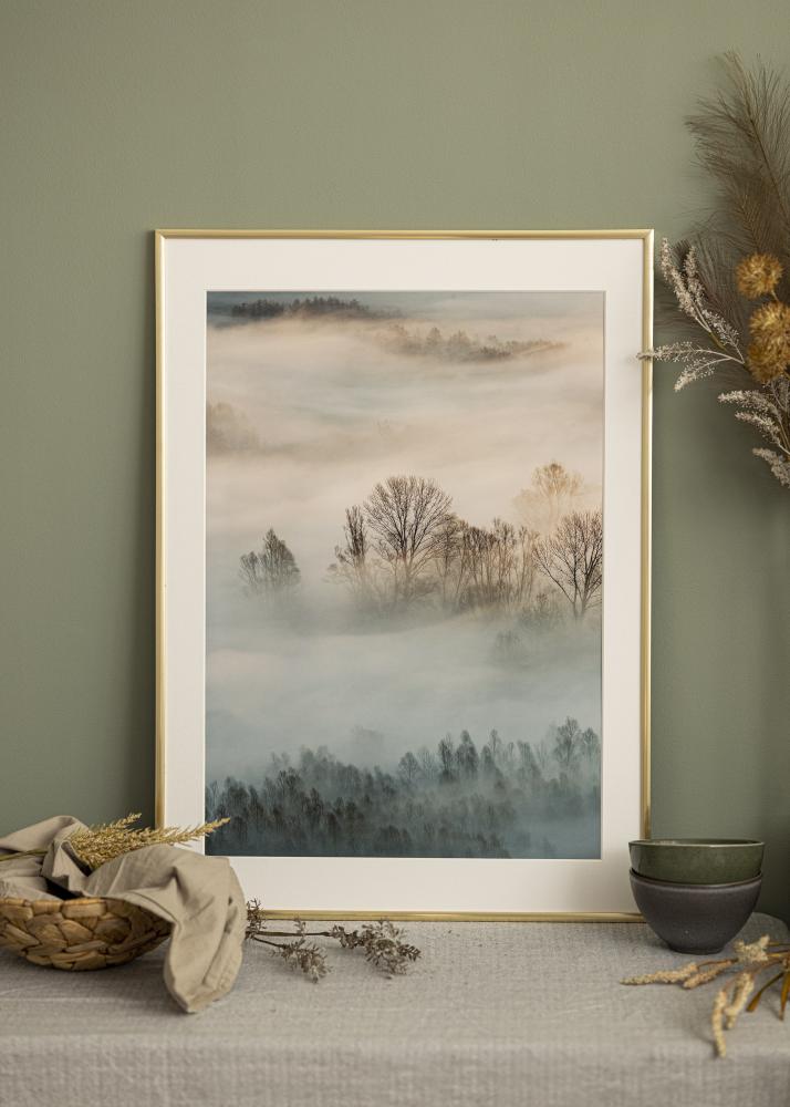 Ram med passepartou Frame New Lifestyle Gold 15x15 cm - Mounts White 8x8 cm