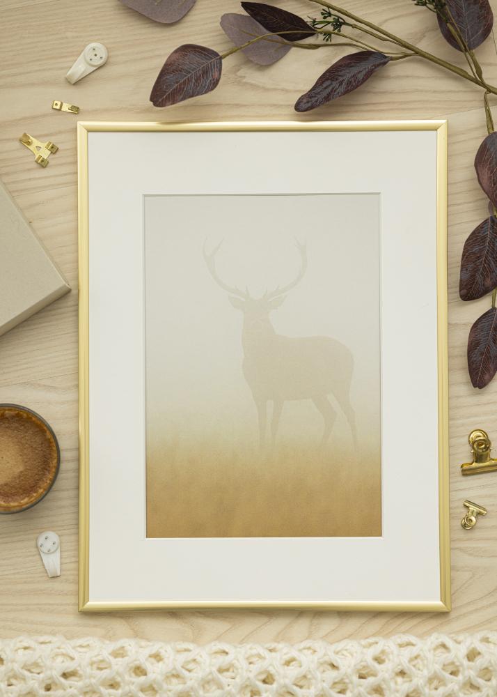 Ram med passepartou Frame New Lifestyle Gold 15x15 cm - Mounts White 8x8 cm