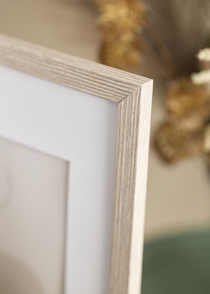 Ram med passepartou Frame Stilren Greige Oak 60x80 cm - Mounts White 50x65 cm