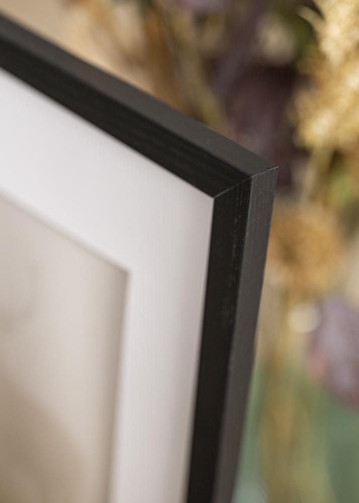 Ram med passepartou Frame Stilren Black Oak 50x70 cm - Mounts White 42x59.4 cm