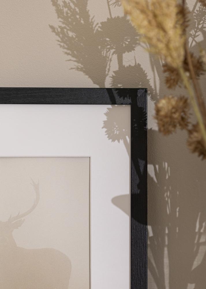 Ram med passepartou Frame Stilren Black Oak 50x70 cm - Mounts White 42x59.4 cm