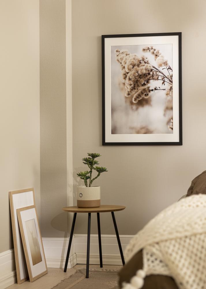 Ram med passepartou Frame Stilren Black Oak 50x70 cm - Mounts White 42x59.4 cm