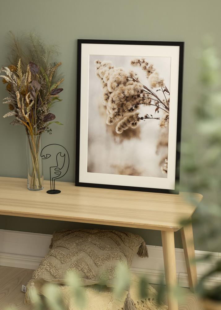 Ram med passepartou Frame Stilren Black Oak 50x70 cm - Mounts White 42x59.4 cm