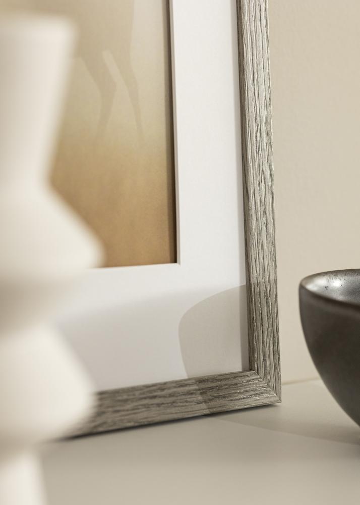 Ram med passepartou Frame Stilren Gray Oak 40x50 cm - Mounts White 27.5x37 cm