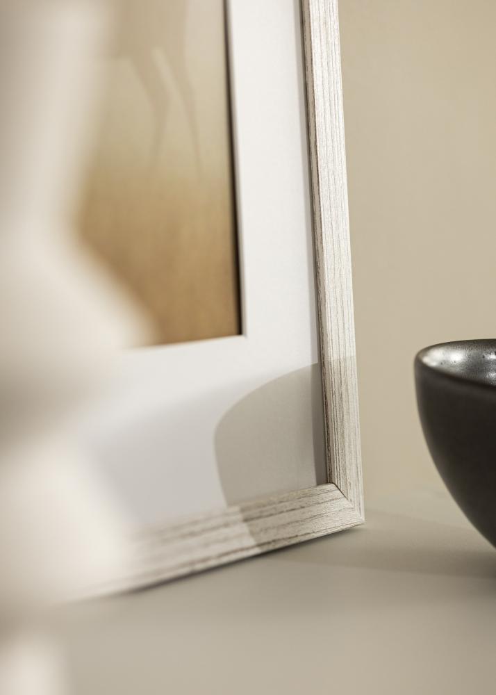 Ram med passepartou Frame Stilren Vintage White 30x40 cm - Mounts White 21x29.7 cm