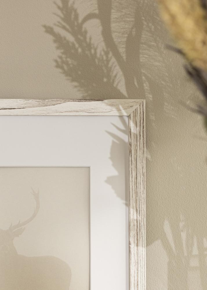 Ram med passepartou Frame Stilren Vintage White 30x40 cm - Mounts White 21x29.7 cm