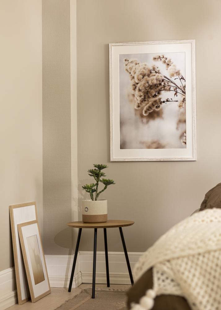Ram med passepartou Frame Stilren Vintage White 30x40 cm - Mounts White 21x29.7 cm