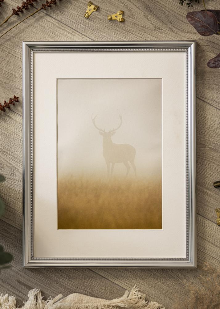 Ram med passepartou Frame Gala Silver 50x70 cm - Mounts White 39x60 cm