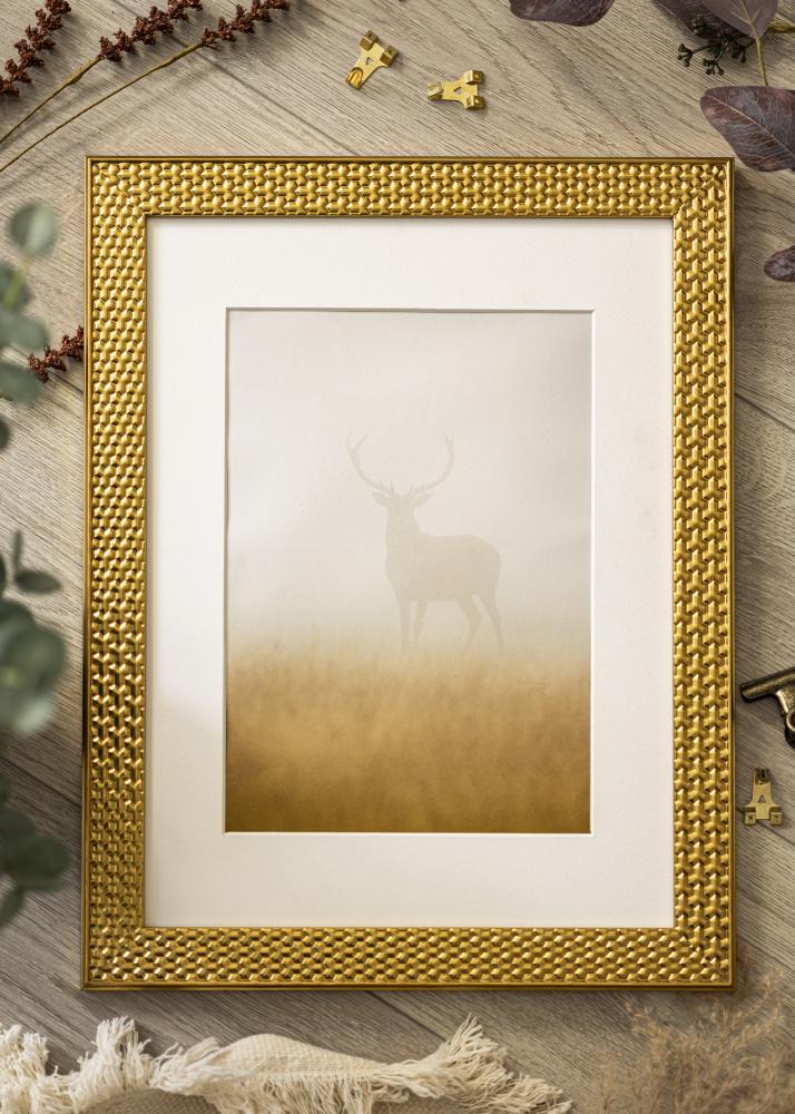 Ram med passepartou Frame Grace Gold 50x70 cm - Mounts White 40x61 cm