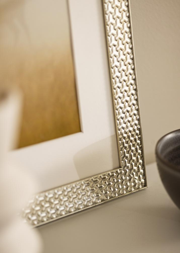 Ram med passepartou Frame Grace Silver 30x40 cm - Mounts White 22x32 cm