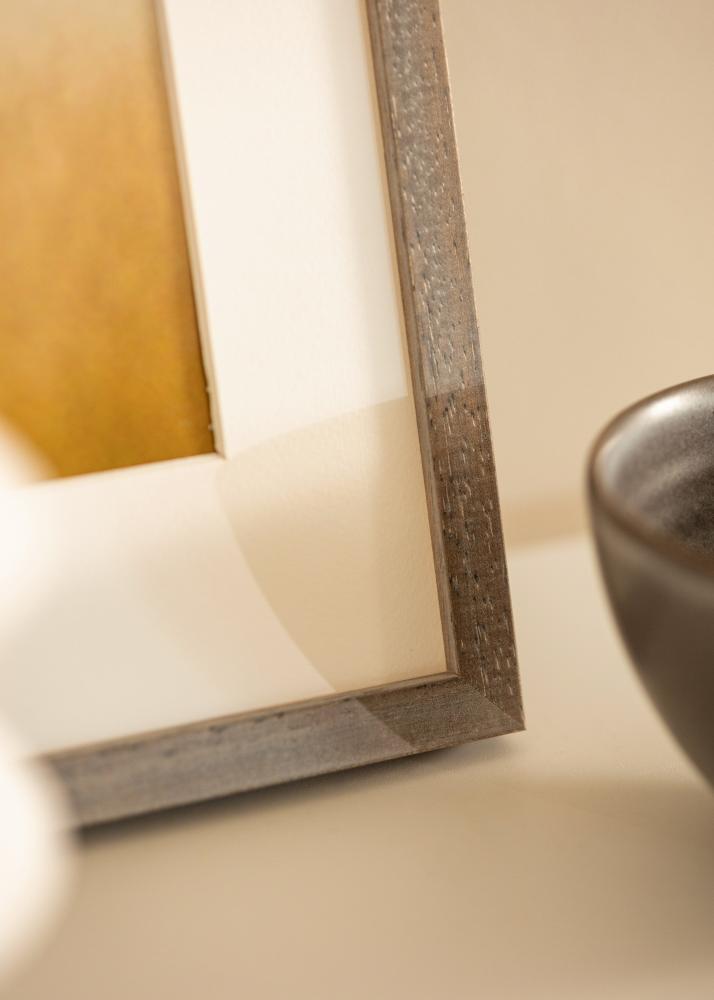 Ram med passepartou Frame Ares Gray 45x60 cm - Mounts White 12x18 inches