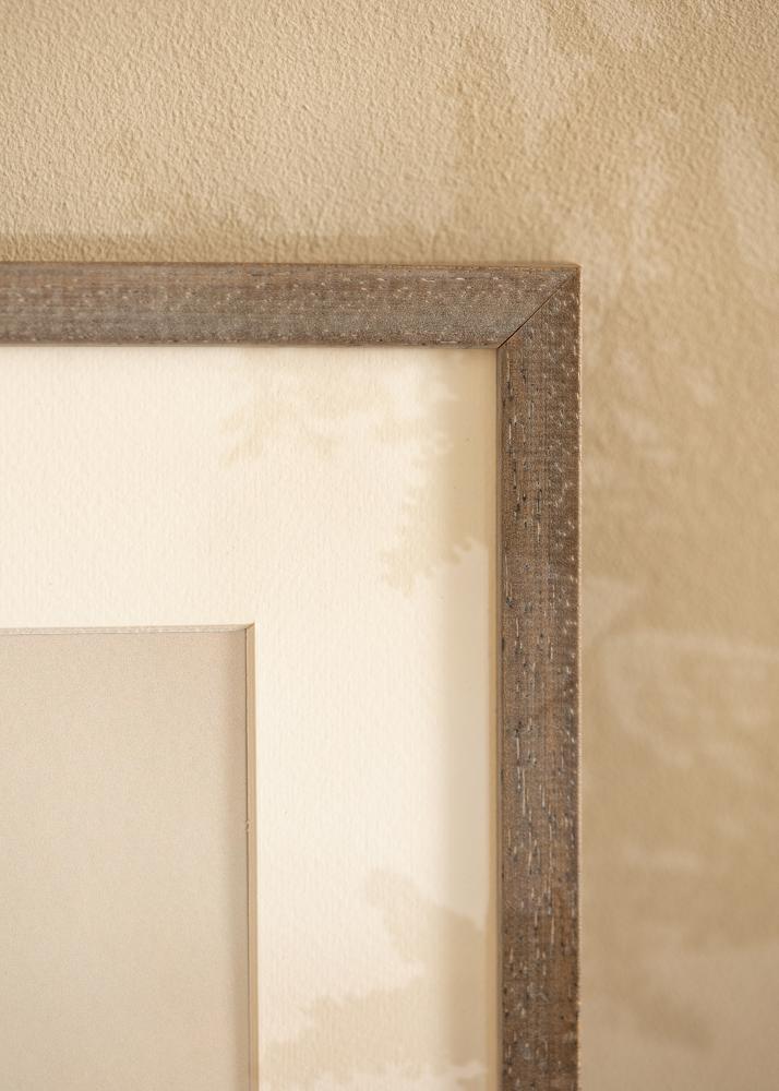 Ram med passepartou Frame Ares Gray 45x60 cm - Mounts White 12x18 inches