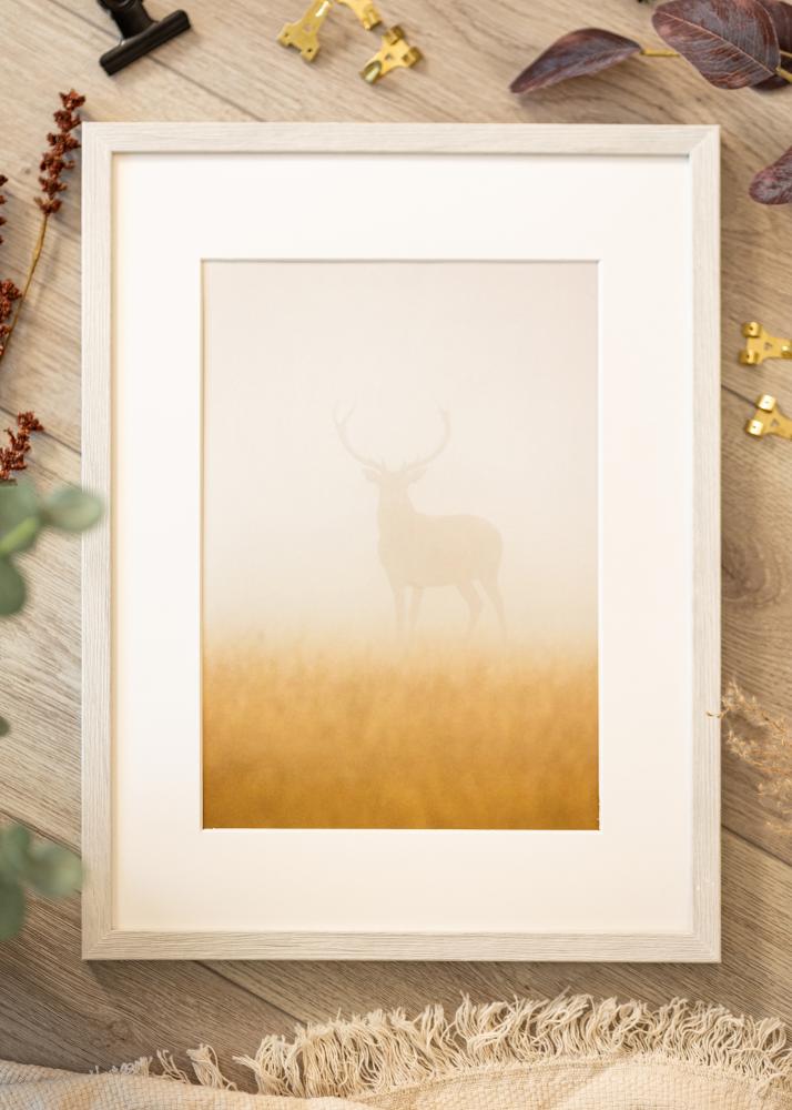 Ram med passepartou Frame Ares White Oak 40x50 cm - Mounts White 12x15 inches