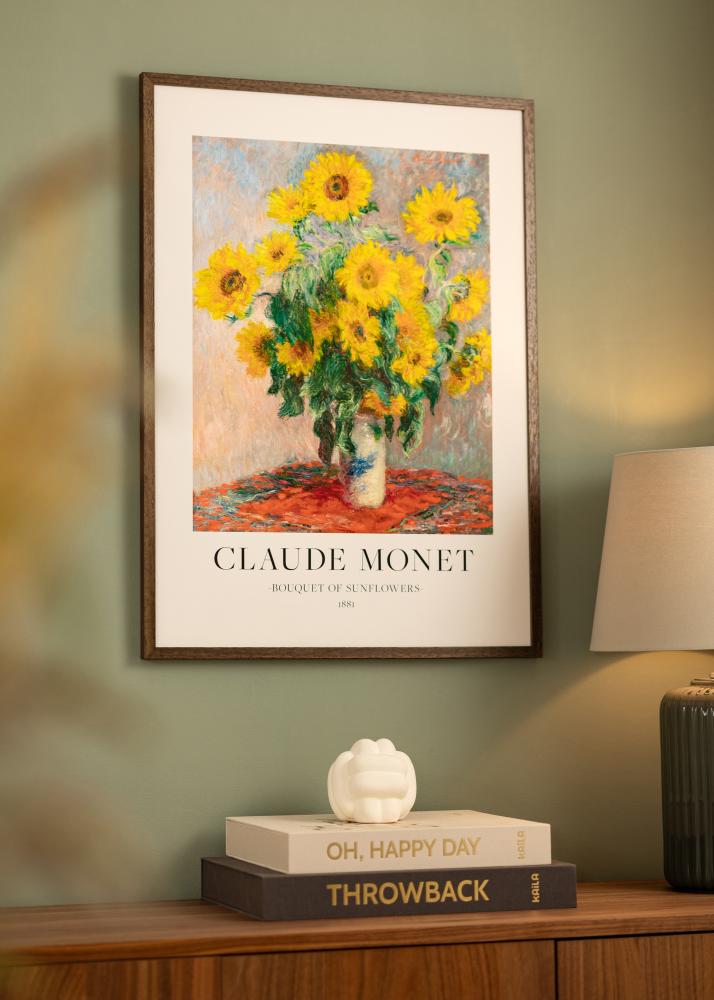 Ram med passepartou Frame Ares Walnut 30x30 cm - Mounts White 20x20 cm