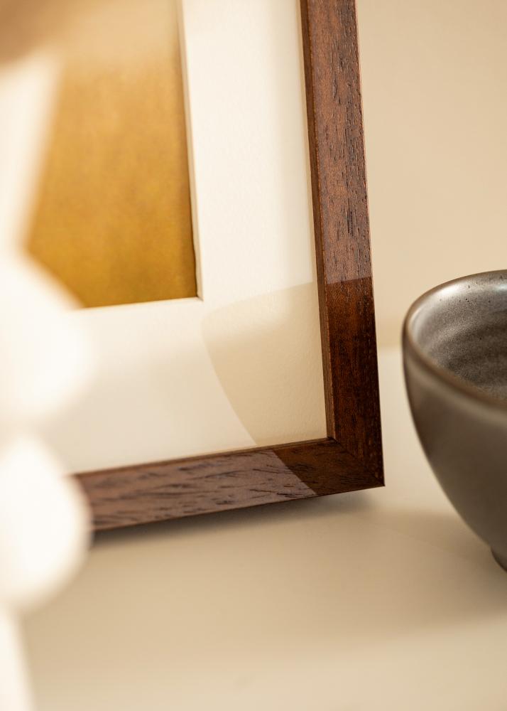 Ram med passepartou Frame Hermes Teak 40x50 cm - Mounts White 29.7x42 cm