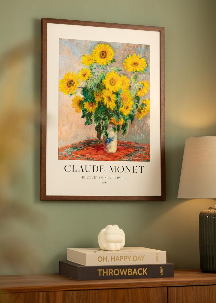 Ram med passepartou Frame Hermes Teak 40x50 cm - Mounts White 29.7x42 cm