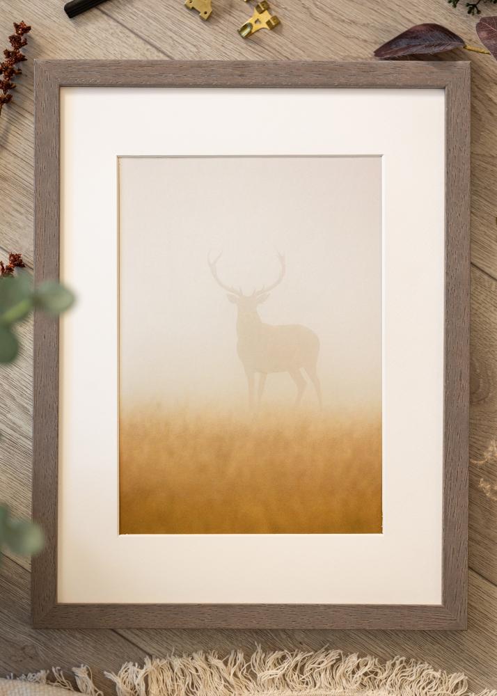 Ram med passepartou Frame Hermes Gray 60x80 cm - Mounts White 49.3x69.3 cm