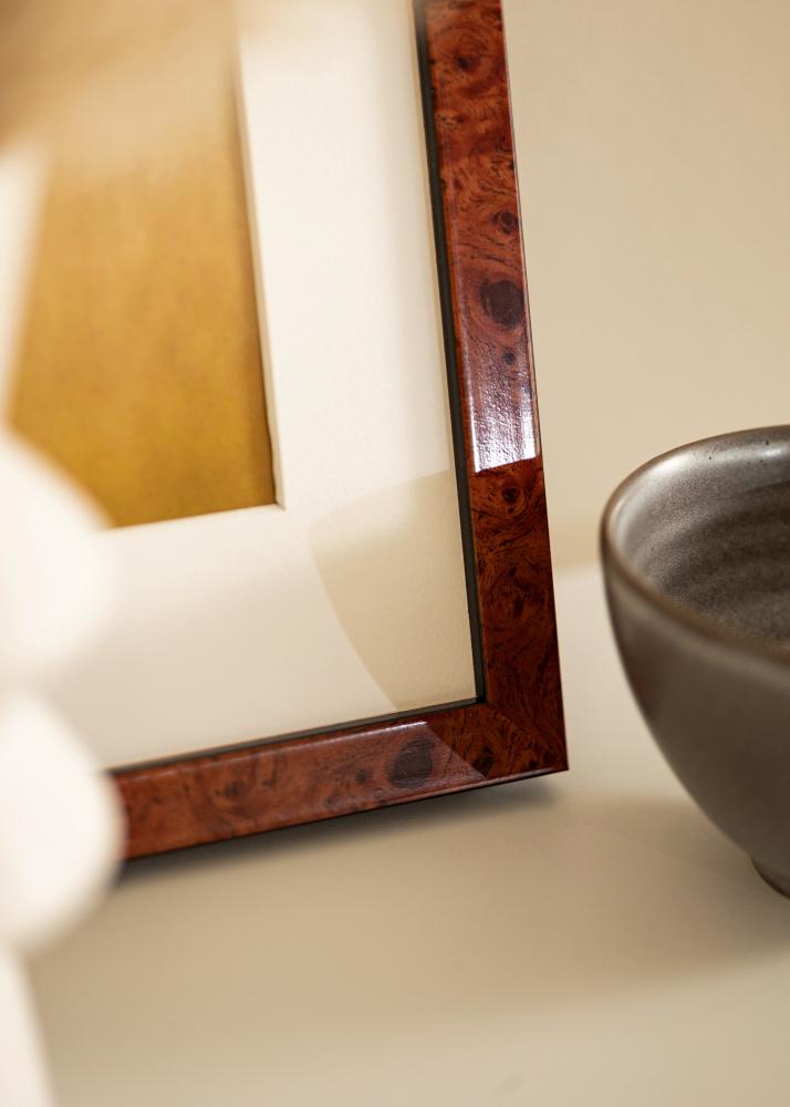 Ram med passepartou Frame Hermes Walnut 42x59.4 cm - Mounts White 25x38 cm