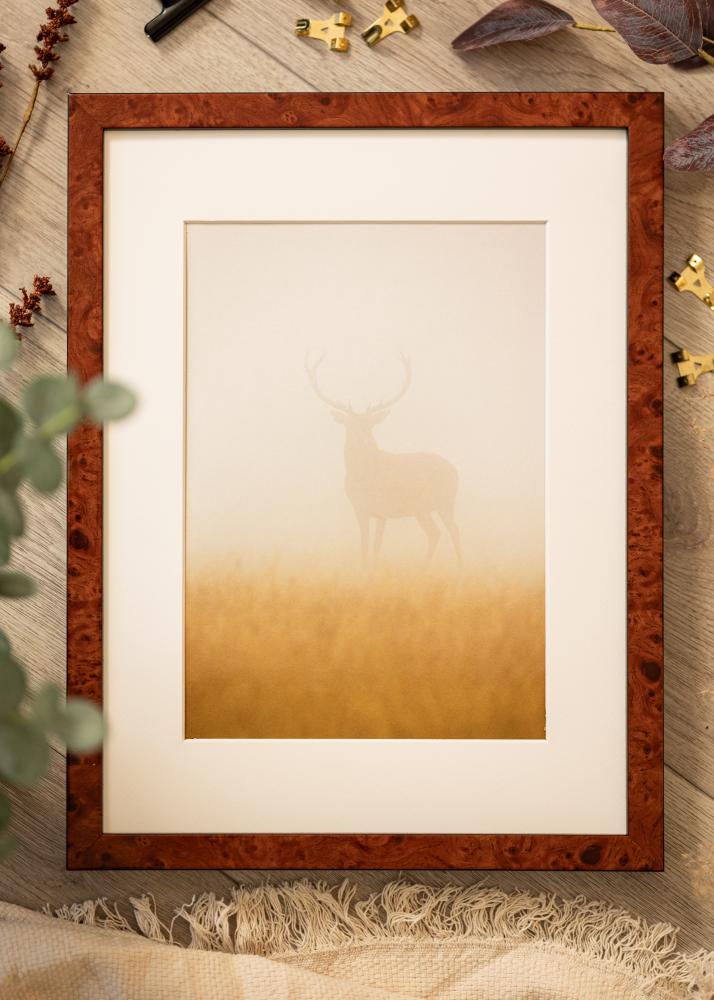 Ram med passepartou Frame Hermes Walnut 42x59.4 cm - Mounts White 25x38 cm