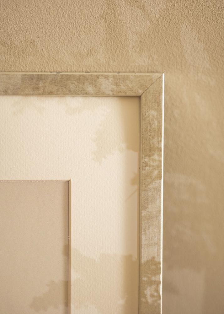 Ram med passepartou Frame Ares Silver 24x30 cm - Mounts White 7x9 inches