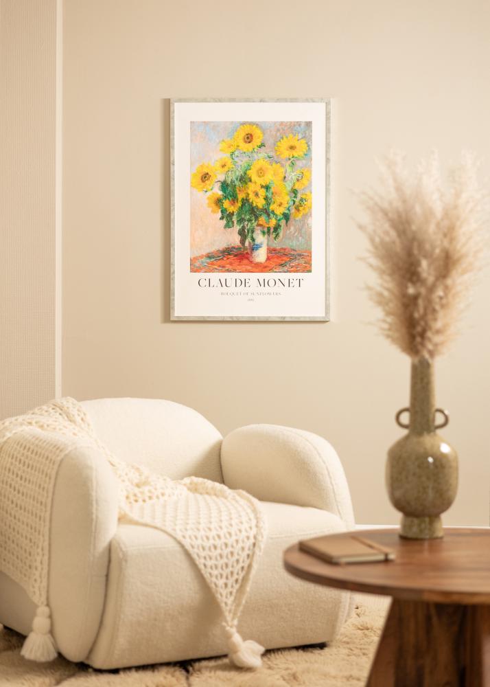 Ram med passepartou Frame Ares Silver 24x30 cm - Mounts White 7x9 inches