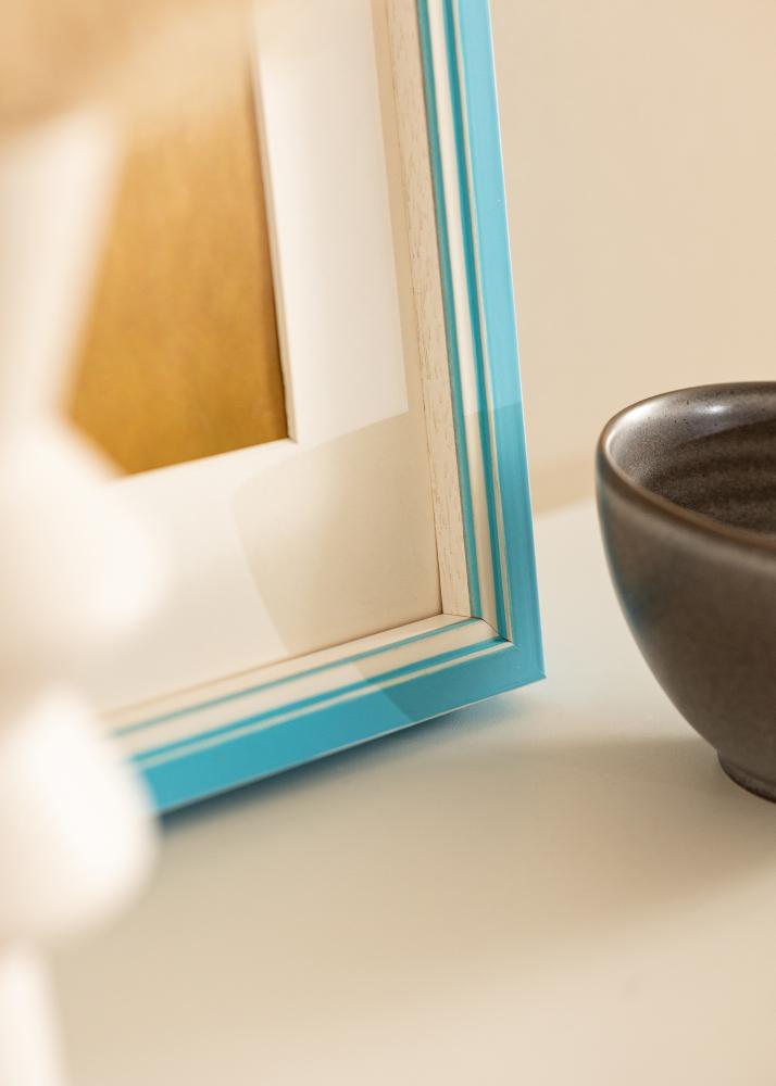 Ram med passepartou Frame Diana Light Blue 60x60 cm - Mounts White 45x45 cm