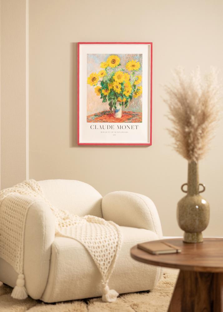 Ram med passepartou Frame Diana Red 45x60 cm - Mounts White 35x50 cm