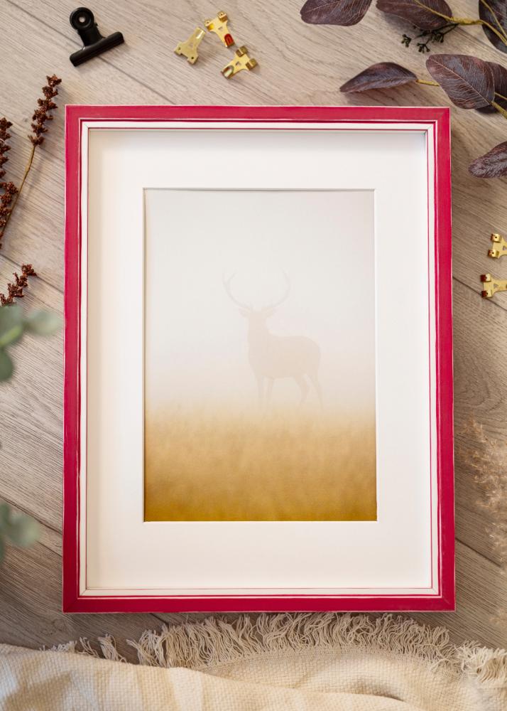 Ram med passepartou Frame Diana Red 45x60 cm - Mounts White 35x50 cm