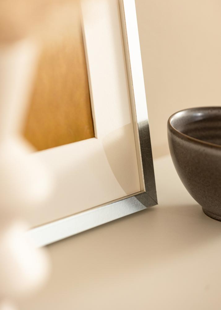 Ram med passepartou Frame Minerva Silver 30x40 cm - Mounts White 20x28 cm