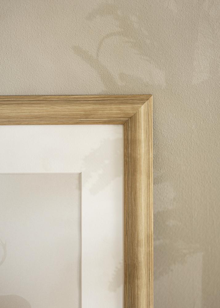 Ram med passepartou Frame Västkusten Oak 50x50 cm - Mounts White 15x15 inches