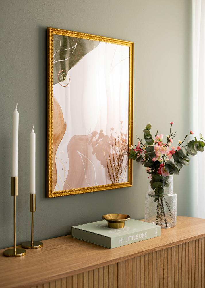 Ram med passepartou Frame Lattice Gold 50x70 cm - Mounts White 16x24 inches