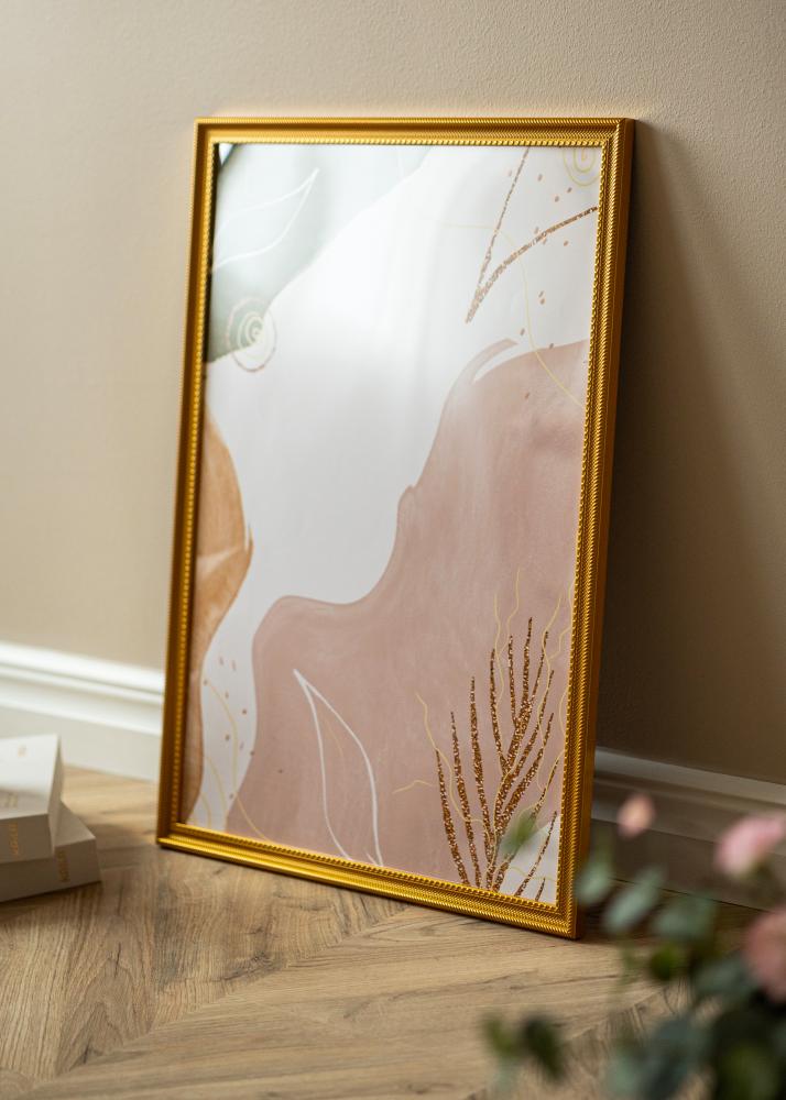 Ram med passepartou Frame Lattice Gold 50x70 cm - Mounts White 16x24 inches