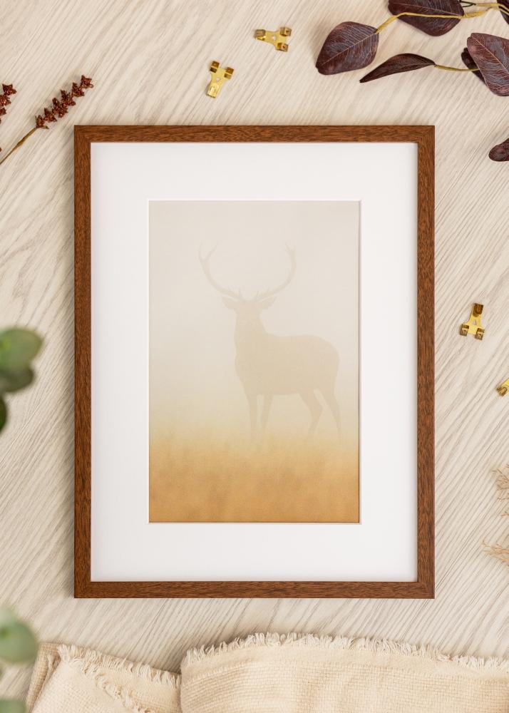 Ram med passepartou Frame Modern Warm Brown 60x80 cm - Mounts White 50x70 cm