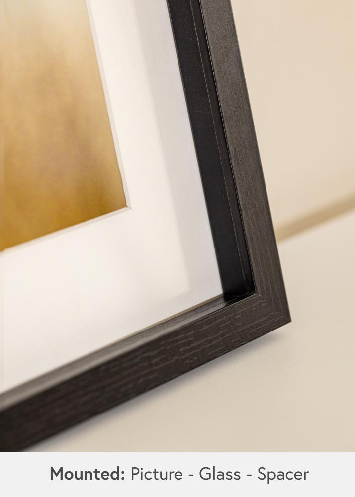 Ram med passepartou BGA Box Frame Black 40x50 cm - Mounts White 29.7x42 cm