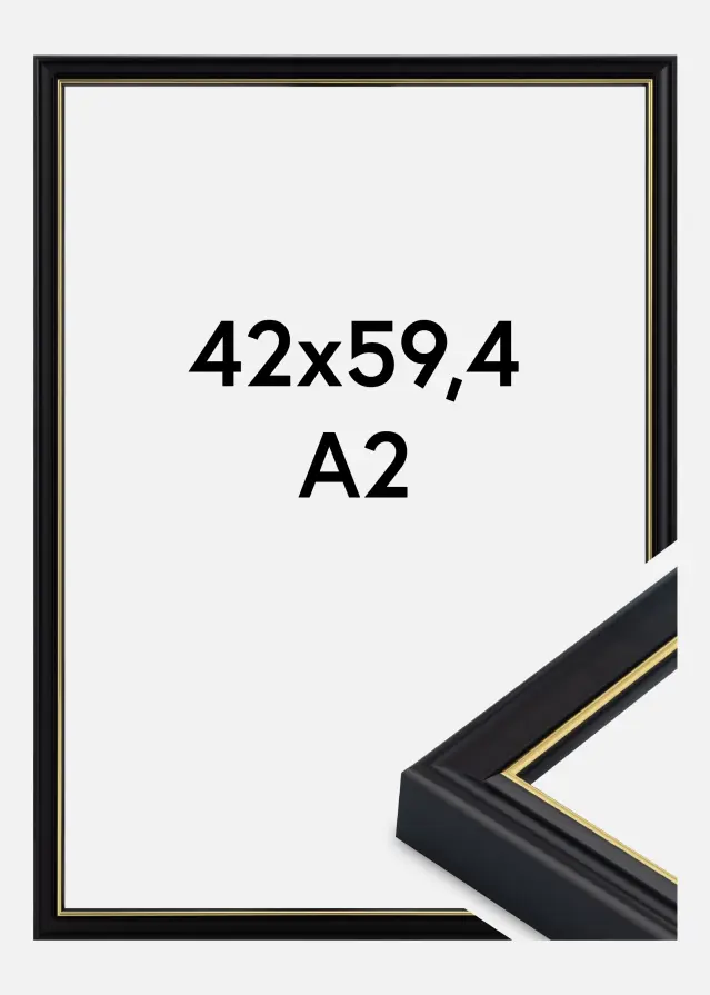 Jämtlands Ramfabrik Frame Canterbury Acrylic Glass Black 42x59.4 cm (A2)