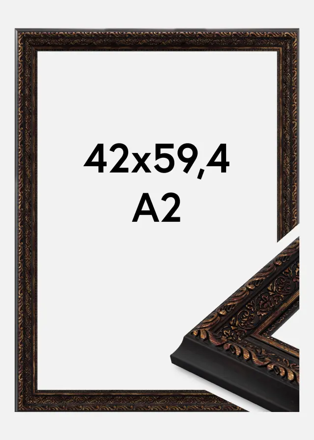 Jämtlands Ramfabrik Frame Imperial Acrylic Glass Gold 42x59.4 cm (A2)