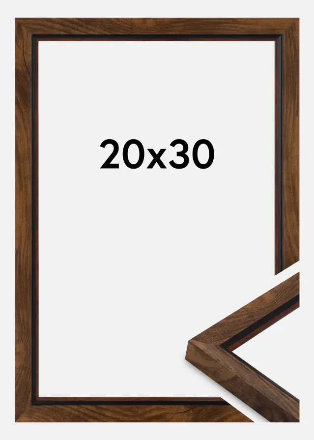 Jämtlands Ramfabrik Frame Obsidian Acrylic Glass Walnut 20x30 cm