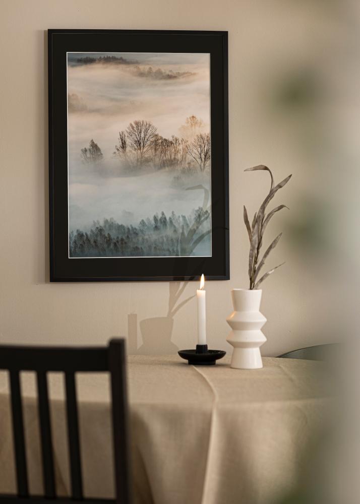 Ram med passepartou Frame Edsbyn Black 18x18 cm - Picture Mount Black 12x12 cm