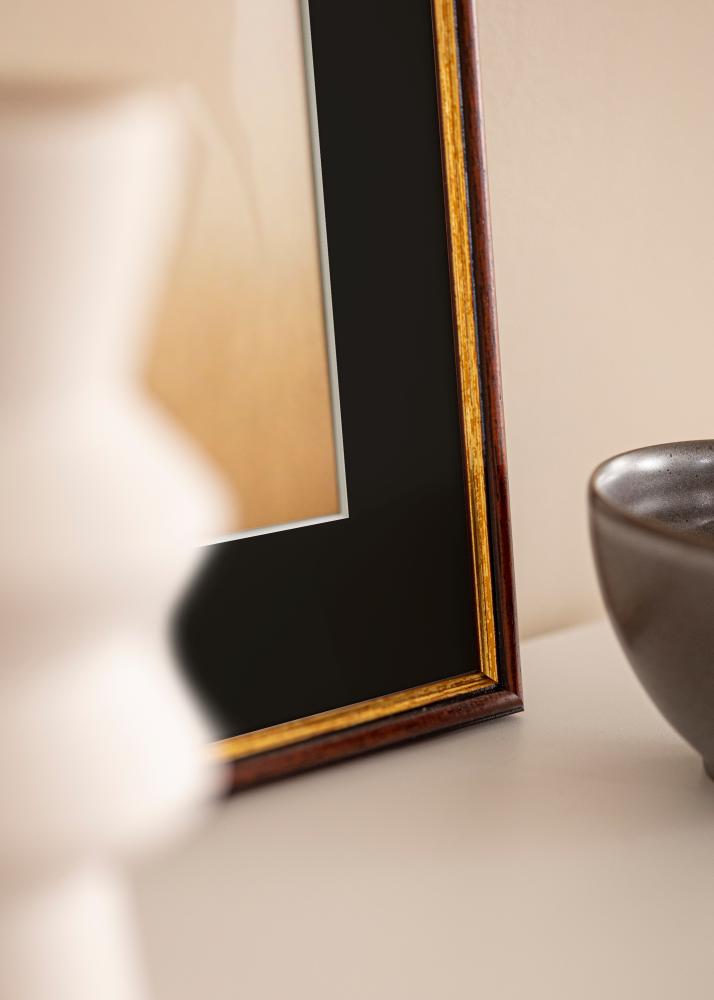 Ram med passepartou Frame Horndal Brown 45x60 cm - Picture Mount Black 32x45 cm