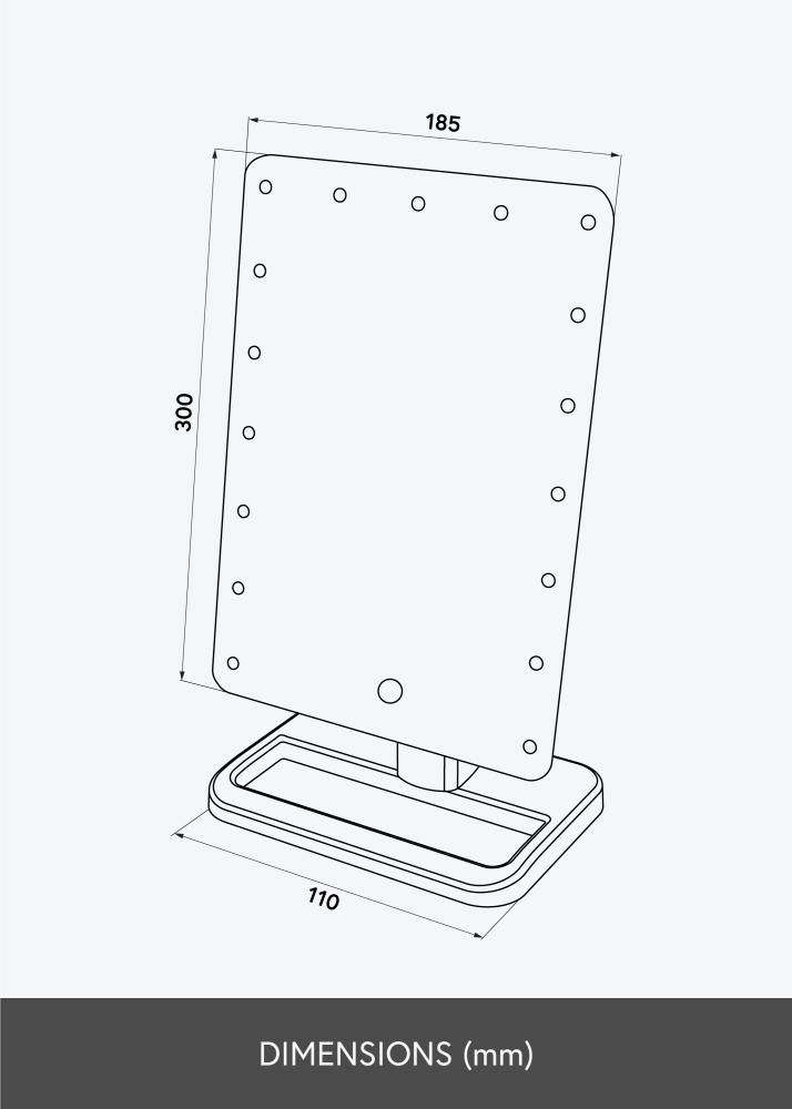 KAILA KAILA Make-up Mirror Foot Black 18x30 cm