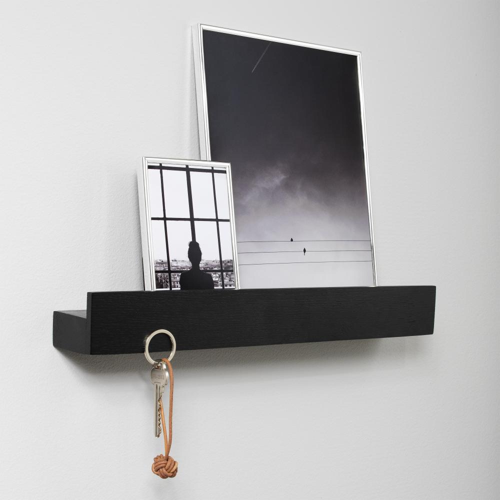 By Wirth Magnet Shelf Black Painted Oak 40 cm