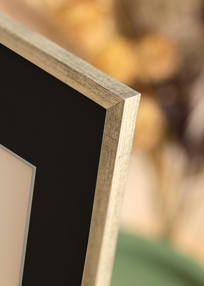 Ram med passepartou Frame Galant Silver 30x40 cm - Picture Mount Black 18x27 cm