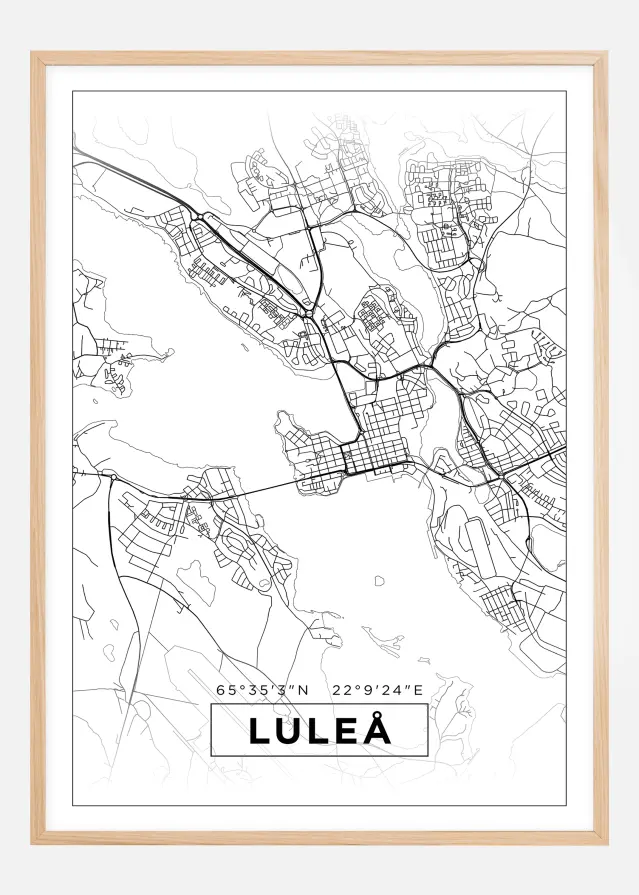 Bildverkstad Map - Luleå - White Poster