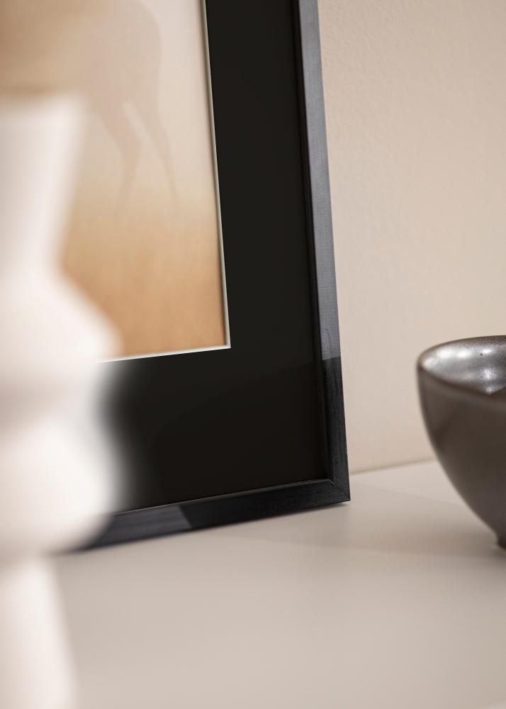 Ram med passepartou Frame Galant Black 35x50 cm - Picture Mount Black 11x17 inches