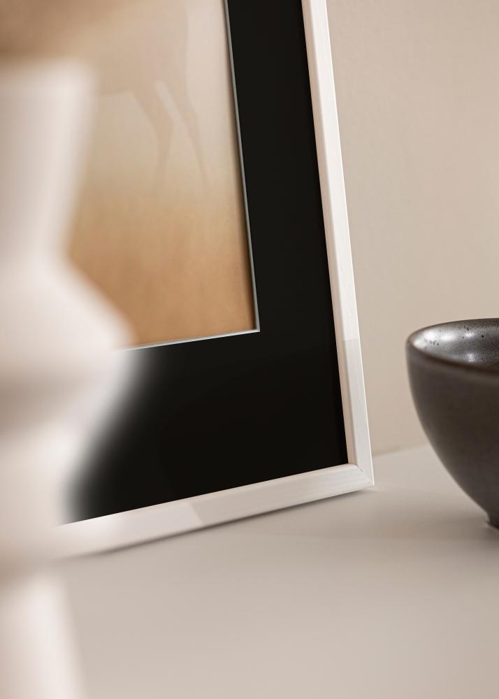 Ram med passepartou Frame Galant White 50x60 cm - Picture Mount Black 14x18 inches
